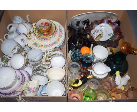 Household ceramics, to include: Kent part tea service; Aynsley cabinet cup and saucer with gilt floral decoration; glassware;