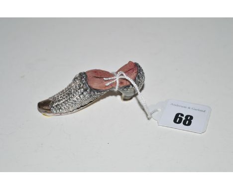 A Victorian shoe pattern pin cushion, by Adie & Lovekin Ltd, Birmingham 1897.