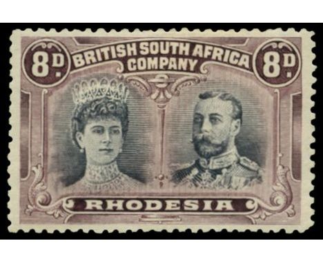 1910-13 Double Heads, perf 13½, 8d paler grey-black and (lighter) deep dull purple (SG 185a - variant), LG37, large part o.g.