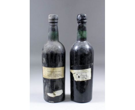 One bottle of 1960 Graham's Vintage Port, bearing typed label for Edouard Robinson Ltd, London, SW19 2QA, a bottle of 1960 Ta