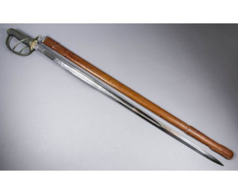 A 20th Century Officers dress sword by Hawkes & Co, Piccadilly, London, Serial No. 7066, the 35ins bright steel blade decorat