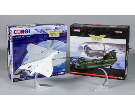 A collection of twenty Corgi limited edition Diecast model planes, 1:72 scale, including an Avro Vulcan b.2, model No. AA3120