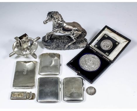 An Edward VII plain silver rectangular card case with patent tambour slider to front, 4ins x 2.5ins, by Henry William Dee, Lo