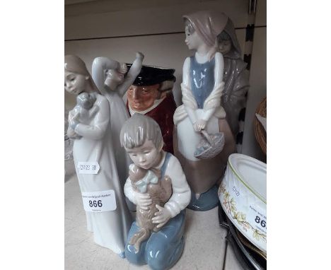 5 Nao figurines and a Doulton toby jug Huntsman 