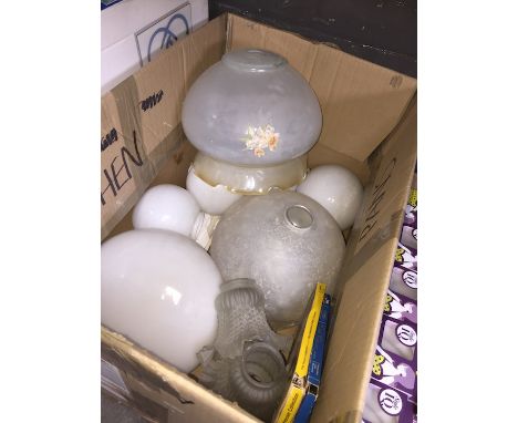A box of glass light shades 