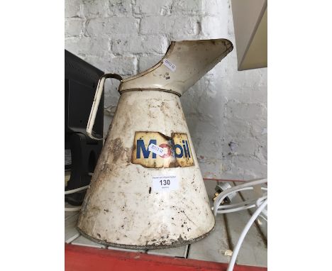 A enamelled large Mobil oil can 
