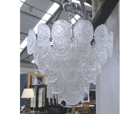 CHANDELIER, Murano style with glass leaf segments, 58cm H x 58cm W.