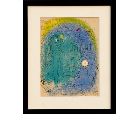 MARC CHAGALL, 'Mother and child in front of Notre Dame', original colour lithograph, 1952, Moulot ref: M.82, printed by Mourl