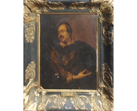AFTER ANTONY VAN DYCK, 'Gentleman's Portrait', oil on panel, 32cm x 25cm, framed.