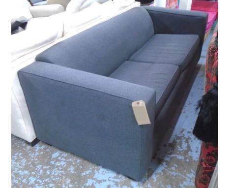 SOFA BED, in grey, 90cm D x 203cm W x 76cm H. (with faults)