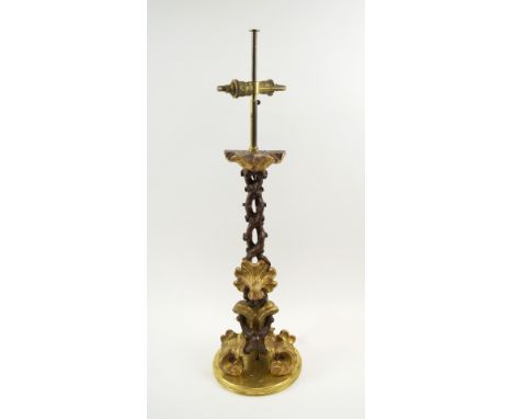 NATURALISTIC GILTWOOD TABLE LAMP, 72cm H max.