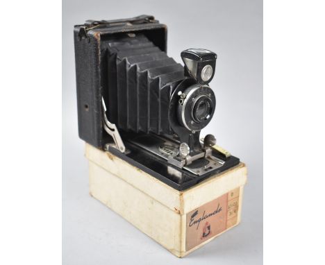 A Vintage Folding Klito Camera with Glass Negative Plates 