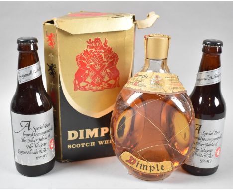 A Bottle of Dimple Old Blended Scotch Whisky Together with Two Bottles of 1977 Ale by Greenall Whitley 