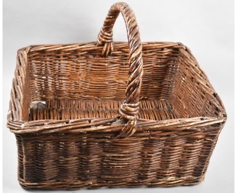 A Vintage Wicker Basket, 47x37cm 