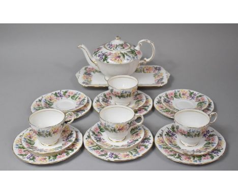 A Paragon Country Lane Tea Set to Comprise Teapot, Four Cups (One with Handle AF), Six Saucers, Six Side Plates and a Rectang