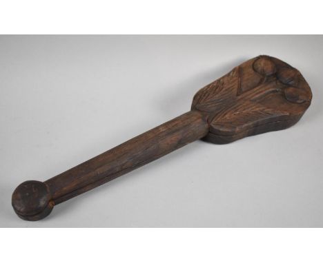 A Wooden Case in the Form of an Opium Poppy, Containing Pan Scales, 36cm Long
