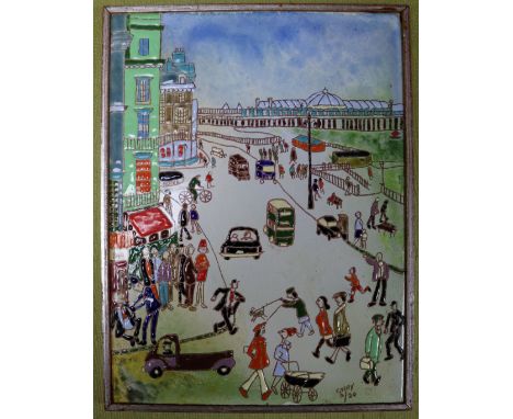 Richard Casey (1900-1979)a Halcyon Day enamel painting"West Pier Brighton"2/208 x 6in.