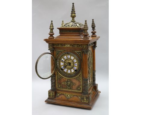 A 19th century American eight day mantel clock