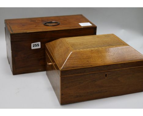 A Regency work box and a tea caddy