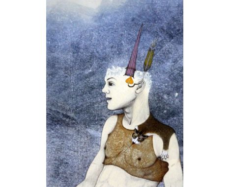 Waheed Pall (20th century)mixed media,Dancer,Francis Kyle Gallery label verso dated 1986,9.5 x 7in.