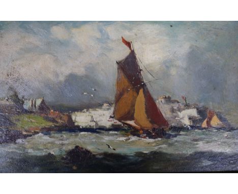 R Malcolm Lloydoil on boardFishing boats leaving harbour5 x 8in.