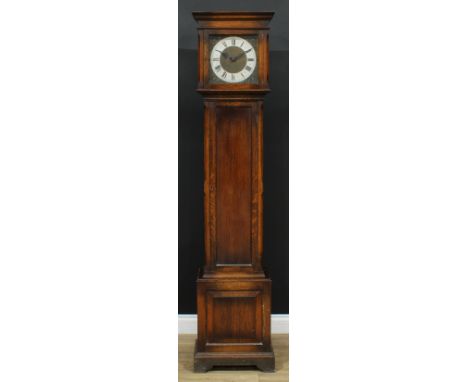 An oak longcase hall clock, 188.5cm high, 42.5cm wide, 27cm deep 