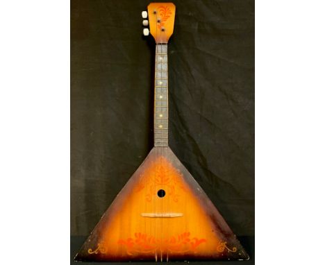 A Russian balalaika, painted with flowers 