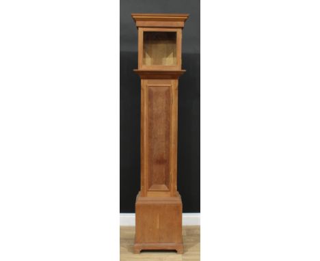 A mahogany longcase clock case, 186cm high, 43.5cm wide, 25.5cm deep, the glass 25cm square 