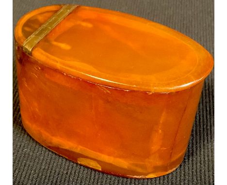 A late 18th century tortoiseshell oval table snuff box, c.1790 