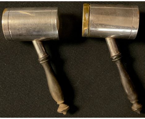 A pair of silver plated Christian Dior sifters,  turned handles, 5.25cm high 