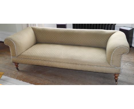 A Victorian sofa, turned mahogany legs, 203cm long, c.1870**This lot is located at Cressbrook Hall, SK17 8SY;  Collection is 