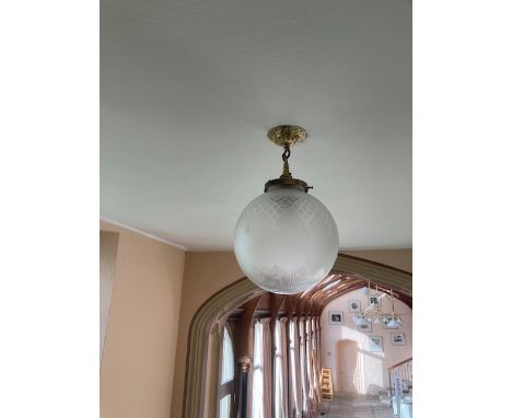 Lighting - a frosted glass ceiling light;  a ceiling dome;  etc**This lot is located at Cressbrook Hall, SK17 8SY;  Collectio