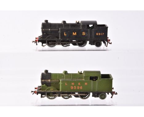 Hornby-Dublo OO Gauge 3-Rail early post-war LMS and LNER 0-6-2T Engines, LMS black 6917 and LNER green 9596, both VG (2)