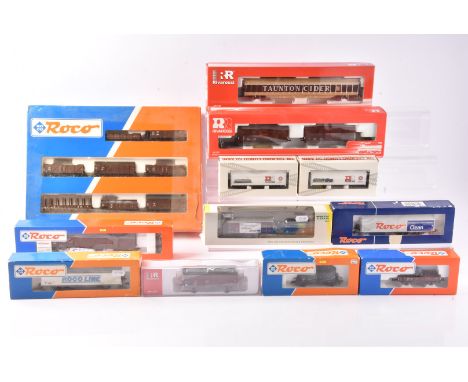 Continental HO Gauge Goods Wagons by Roco Trix and Rivarossi,  a boxed/cased  group comprising, Roco 440011 nine wagon freigh