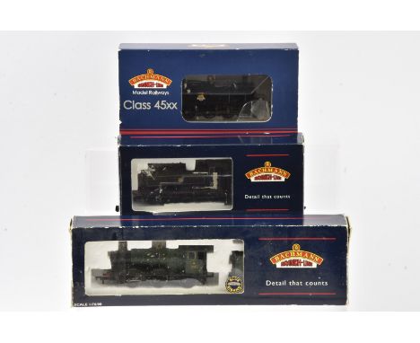 Bachmann OO Gauge BR ex GWR Steam Locomotives, 32-201 black Pannier Tank 8763, 32-303 green Collett Goods 2251 and 32-129A bl