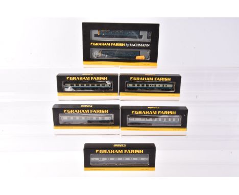 Graham Farish by Bachmann N Gauge  BR DMU and Coaching Stock, a cased/boxed group all with card sleeves, comprising 371-876DS