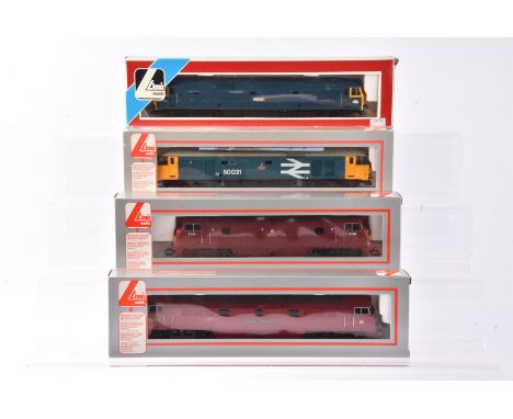 Lima OO Gauge Diesel Locomotives, four boxed examples 204 861A7 D838 Warship Class Rapid in BR maroon, 205011A4 Class 50  031
