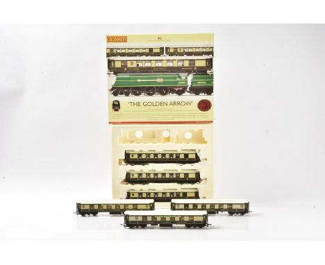 Hornby OO Gauge 'The Golden Arrow' Train Pack without Locomotive and additional loose Pullman Coaches, R2369 comprising Golde