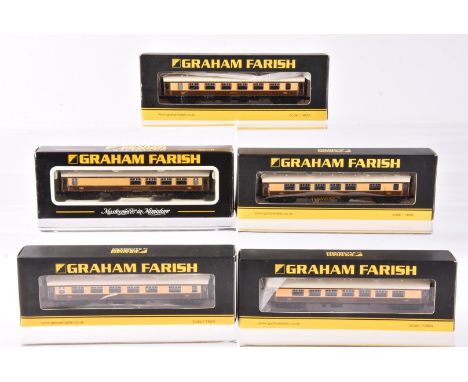 Graham Farish by Bachmann N Gauge Pullman Coaches, a boxed rake of five, comprising 374-230C Car No 335, 374-200D Opal, 37402