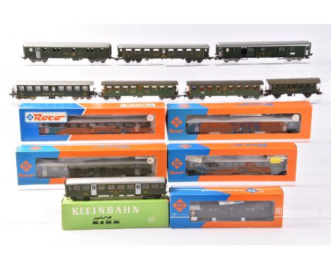 Continental HO Gauge Coaching Stock, six boxed examples by Roco of the OBB 44203A, 44204A, 44485 and Roco of the SBB 4240, 44