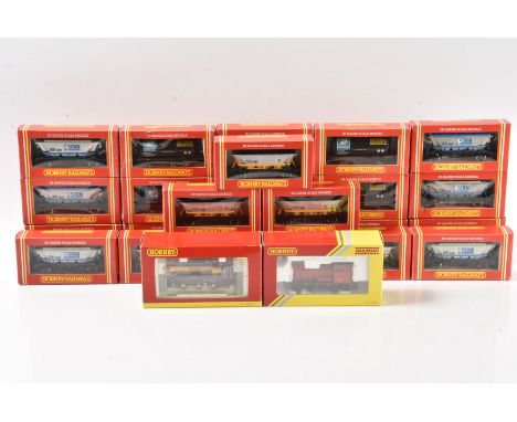 Hornby OO Gauge Diesel Shunting Locomotives and Goods Wagons, a boxed group including Hornby China R3283 Bagnall 0-4-0 shunte