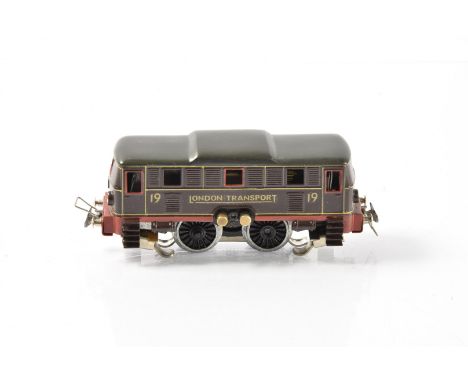 David O'Brien Trix Twin OO Gauge copy of pre-war 14v AC London Transport lined maroon 0-4-0 Electric Locomotive, running numb