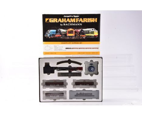 Graham Farish by Bachmann N Gauge Steam Train Set Granite City Express, a boxed set 370-100 including Black 5 45360 in BR bla