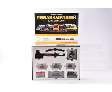 Graham Farish by Bachmann N Gauge Steam Freight Set and other Unboxed Freight Stock, a boxed set 370-025A, including LMS tank