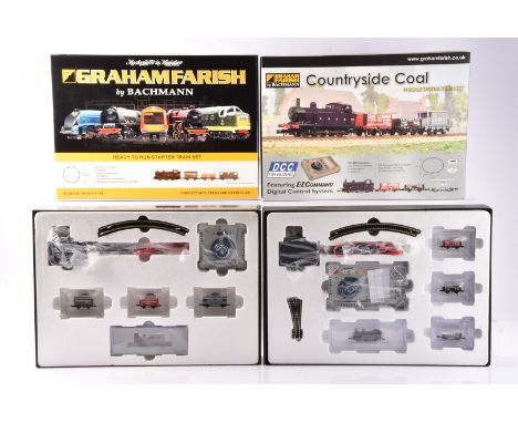 Graham Farish by Bachmann N Gauge Steam Freight Sets Countryside Coal and Freight Starter Set, two boxed examples, 370-080 in