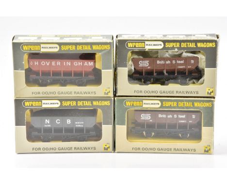 Wrenn OO Gauge Hopper Wagons,  W5098 British Steel (2), W5035 NCB and W5036 Hoveringham, all in original boxes, E, boxes VG (