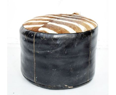 Vintage zebra skin cylindrical pouffe   Condition: 