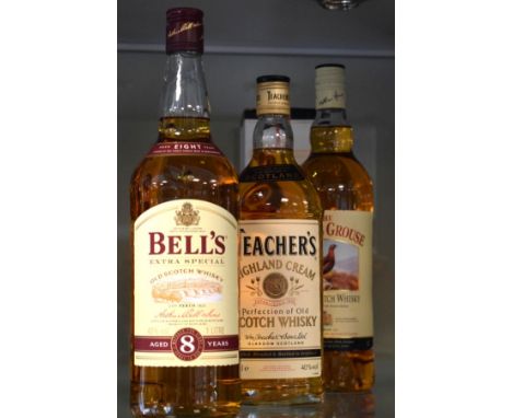 Wines & Spirits - Scotch Whisky - Bell's Extra Special, 1 litre bottle, Famous Grouse, 1 litre bottle and Teacher's, 70cl bot