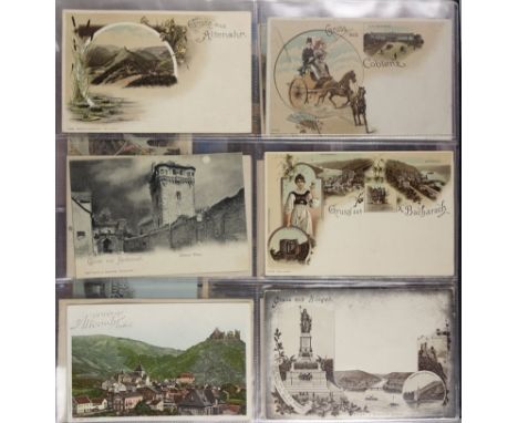 ca. 110 Ansichtskarten, überwiegend Süddeutschland sw und farbig, überwiegend gelaufen; diverse "Gruß aus..."- Karten; u.a. B