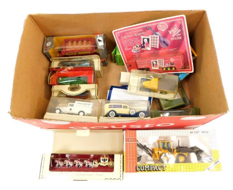 A Joal Compact die cast compact Volvo BN6300, Matchbox Her Majesty's Gold State Coach, 40th Anniversary, Corgi Classics Renau